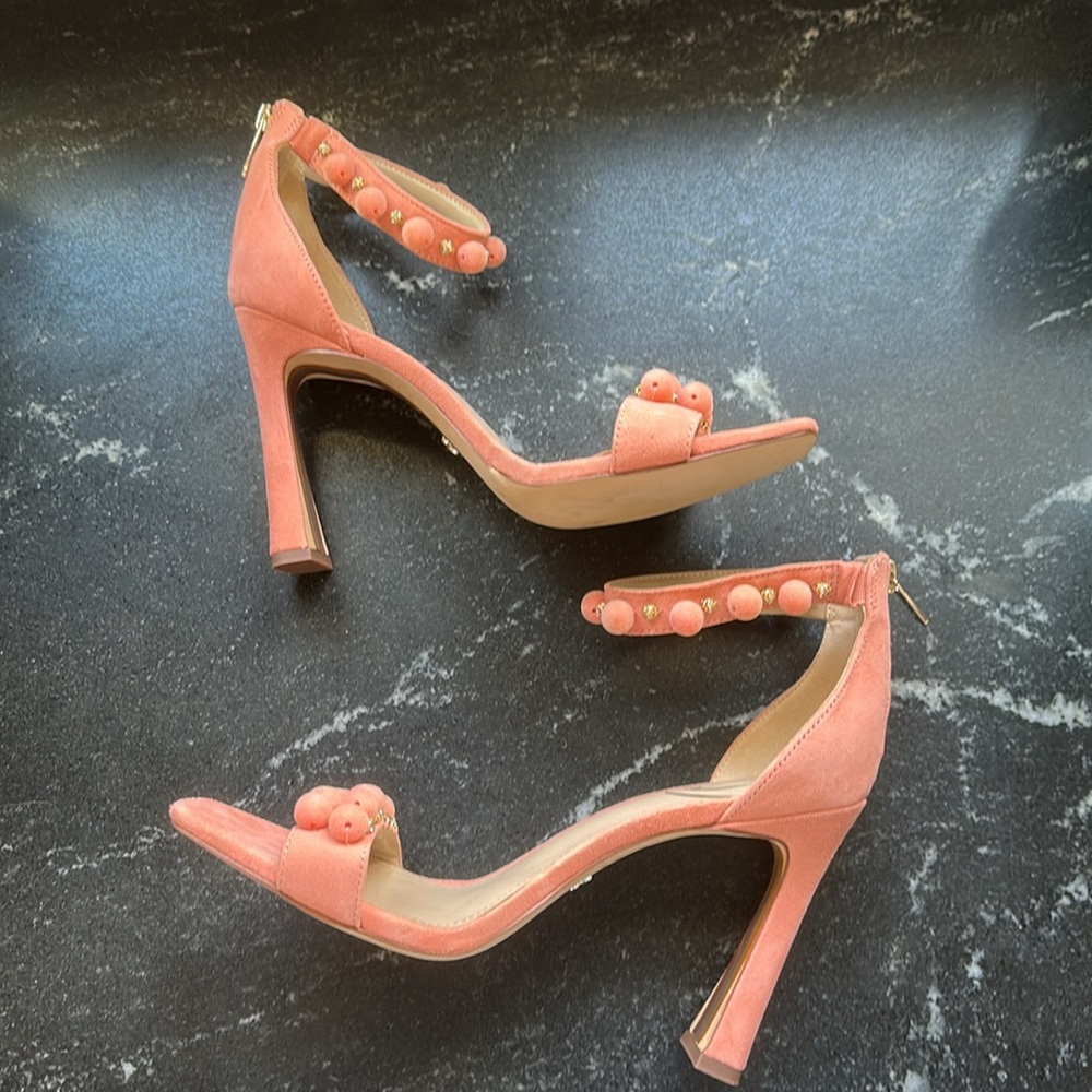 Sam Edelman peach Luella Suede Beaded Heels Size 9.5 NWOT - Picture 10 of 10